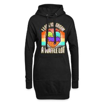 J’aime la crème glacée beaucoup gaufre - Sweat-shirt à capuche long Femme - noir - Devant
