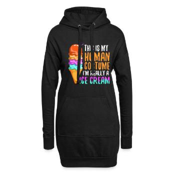 This is my human costume i'm really a ice cream - Hoodie-Kleid - Schwarz - Vorne