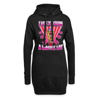 J’aime la crème glacée beaucoup gaufre - Sweat-shirt à capuche long Femme - noir - Devant