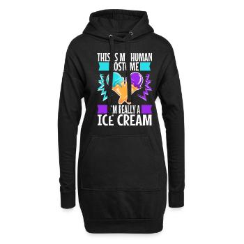 This is my human costume i'm really a ice cream - Hoodie-Kleid - Schwarz - Vorne