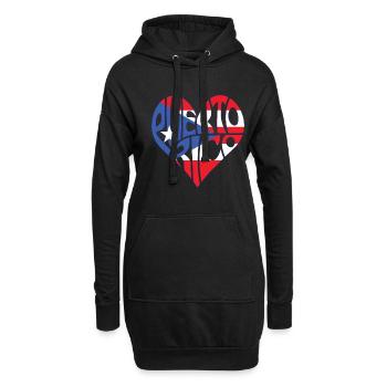 Love Puerto Rico Flag Heart Boricua - Sweat-shirt à capuche long Femme - noir - Devant