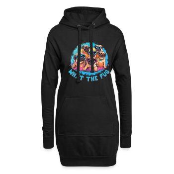 Mops Party - Was Zum Mops - Hoodie-Kleid - Schwarz - Vorne