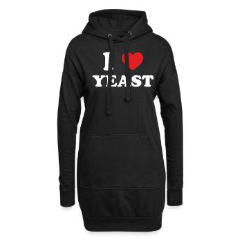 Ich liebe Hefe - Hoodie-Kleid - Schwarz - Vorne