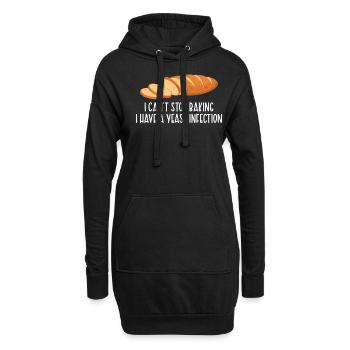 Backen Hefe Infektion - Hoodie-Kleid - Schwarz - Vorne