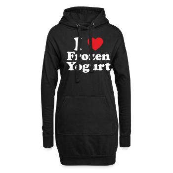Ich liebe gefrorenen Joghurt Herz - Hoodie-Kleid - Schwarz - Vorne