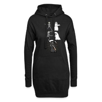 Mort fantôme squelette - Sweat-shirt à capuche long Femme - noir - Devant