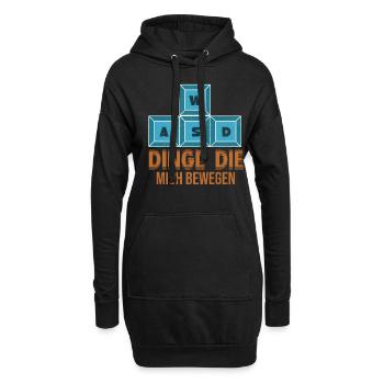WASD Dinge Dich Mich Bewegen - Hoodie-Kleid - Schwarz - Vorne