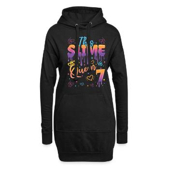 Age 7 ans Enfants Slime Lover This Slime Girl - Sweat-shirt à capuche long Femme - noir - Devant