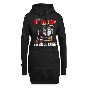 « Il n’accumule pas quand ce sont des cartes de baseball » - Sweat-shirt à capuche long Femme - noir - Devant