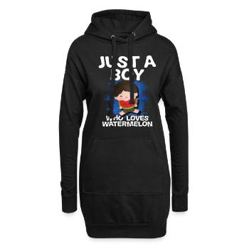 Pastèque - Sweat-shirt à capuche long Femme - noir - Devant