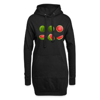 Pastèque - Sweat-shirt à capuche long Femme - noir - Devant