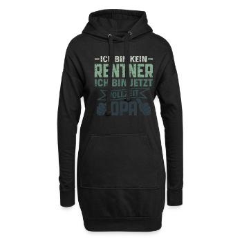 Ich bin kein Rentner - Ich bin Vollzeit Opa Rente - Hoodie-Kleid - Schwarz - Vorne