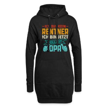 Ich bin kein Rentner - Ich bin Vollzeit Opa Rente - Hoodie-Kleid - Schwarz - Vorne