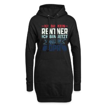 Ich bin kein Rentner - Ich bin Vollzeit Opa Rente - Hoodie-Kleid - Schwarz - Vorne