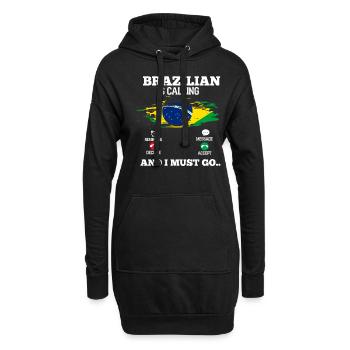 Brasilien - Hoodie-Kleid - Schwarz - Vorne