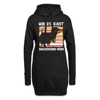 Worlds Okayst Dachshund Mom - Hoodie-Kleid - Schwarz - Vorne