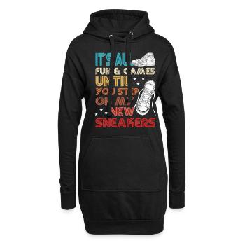 "Du Tritt Auf Meine Turnschuhe" Schuhe Fan - Hoodie-Kleid - Schwarz - Vorne
