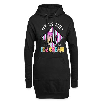 Je suis juste ici pour la crème glacée - Sweat-shirt à capuche long Femme - noir - Devant