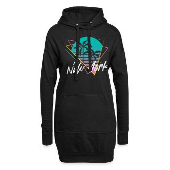 New York - Sweat-shirt à capuche long Femme - noir - Devant