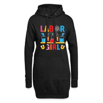 Labor Girl - Chemie Studium Chemikerin Laborantin - Hoodie-Kleid - Schwarz - Vorne