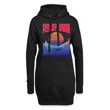 Pennsylvania - Hoodie-Kleid - Schwarz - Vorne