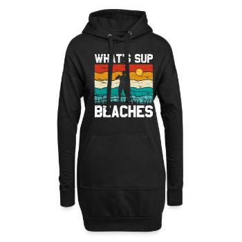 What's SUP Beaches - SUP Stehpaddel Stand Up - Hoodie-Kleid - Schwarz - Vorne