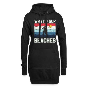 What's SUP Beaches - SUP Stehpaddel Stand Up - Hoodie-Kleid - Schwarz - Vorne