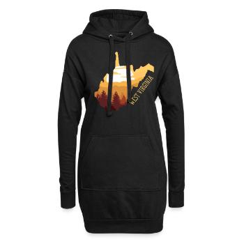Virginie-Occidentale - Sweat-shirt à capuche long Femme - noir - Devant