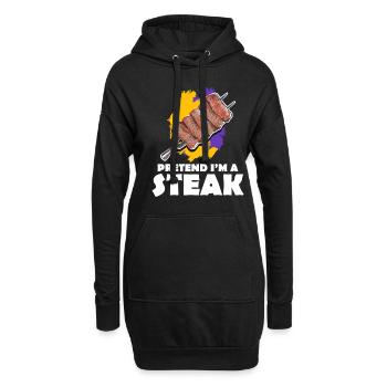 Steak - Hoodie-Kleid - Schwarz - Vorne