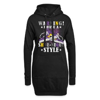 Lustiger Sneaker -Sammler - Turnschuhe - Hoodie-Kleid - Schwarz - Vorne