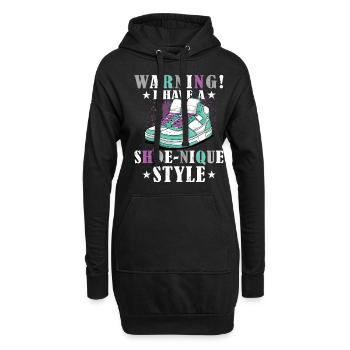 Lustiger Sneaker -Sammler - Turnschuhe - Hoodie-Kleid - Schwarz - Vorne