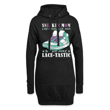 « Sneaker Mom » Chaussure Drôle - Sweat-shirt à capuche long Femme - noir - Devant