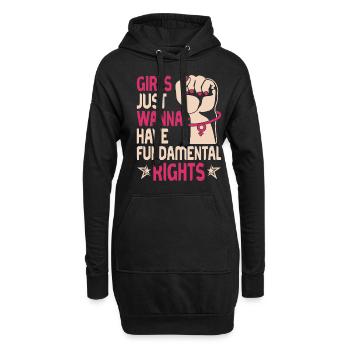 Girls Just Wanna Have Fundamental Rights - - Hoodie-Kleid - Schwarz - Vorne