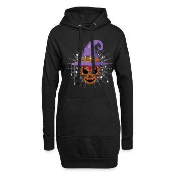 Tag der Hexenseelen Halloween Muertos Tag der Toten - Hoodie-Kleid - Schwarz - Vorne