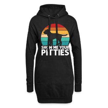 Pitbull Bulldog Terrier Chien Chien Chien Amoureux - Sweat-shirt à capuche long Femme - noir - Devant