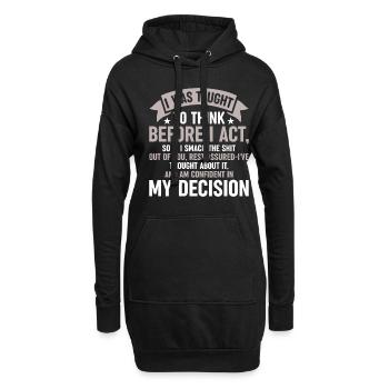 Wurde Beigebracht Nachzudenken Sarkastisch - Hoodie-Kleid - Schwarz - Vorne