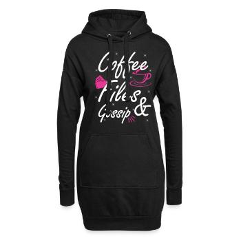 Kaffee, Akten Und Klatsch - HR -Offizier - Hoodie-Kleid - Schwarz - Vorne