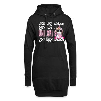Je préfère chasser les licornes que - Sweat-shirt à capuche long Femme - noir - Devant