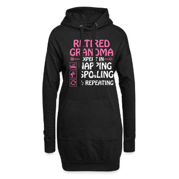 Grand-mère retraitée Pension de retraite Grand-mère Reti - Sweat-shirt à capuche long Femme - noir - Devant