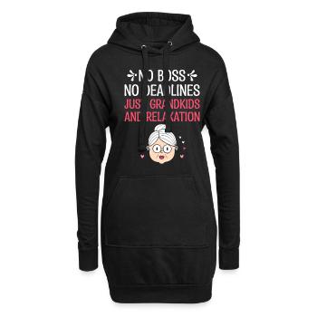 Grand-mère retraitée Pension de retraite Grand-mère Reti - Sweat-shirt à capuche long Femme - noir - Devant