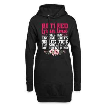 Grand-mère retraitée Pension Infirmière infirmière en soins infirmiers - Sweat-shirt à capuche long Femme - noir - Devant