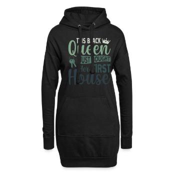 This Black Queen bought her first Home - - Hoodie-Kleid - Schwarz - Vorne