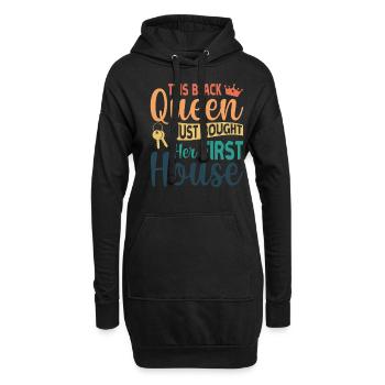 This Black Queen bought her first Home - - Hoodie-Kleid - Schwarz - Vorne