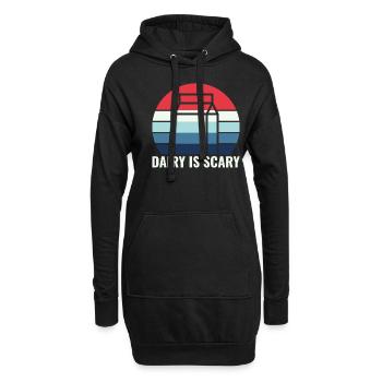 Dairy is Scary - Unverträglichkeit Milch Käse - Hoodie-Kleid - Schwarz - Vorne