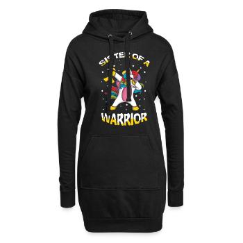 Sister Warrior Einhorn Kinderkrebs Bewusstsein - Hoodie-Kleid - Schwarz - Vorne