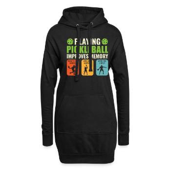 Pickleball Spielen Verbessert Memory Dink Player - Hoodie-Kleid - Schwarz - Vorne