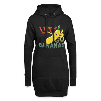 Cooles fantastisches lustiges Bananen-Meme Lass uns Bananen gehen - Hoodie-Kleid - Schwarz - Vorne