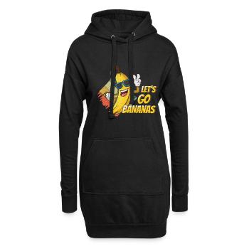 Cooles lustiges Bananen-Meme Lass uns Bananen gehen - Hoodie-Kleid - Schwarz - Vorne