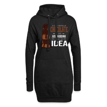 Chocolat - Sweat-shirt à capuche long Femme - noir - Devant