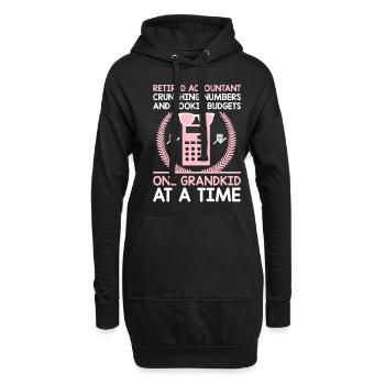 Pensionierte Oma Rentner Rentenbuchhalter Bank - Hoodie-Kleid - Schwarz - Vorne